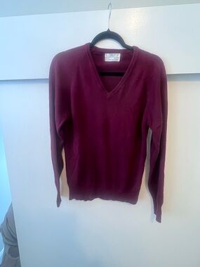 Dior Men's V-Neck Sweater in Deep Wine